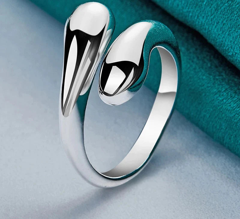 Anel - Cruzado Gota D´Água Regulavel