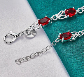 Pulseira - Corrente De Zircônio Vermelha