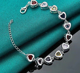 Pulseira - Coração De Zircônia Várias Cores