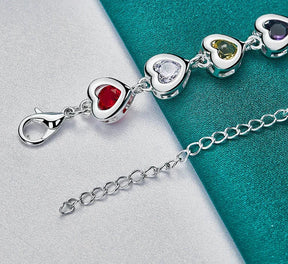 Pulseira - Coração De Zircônia Várias Cores