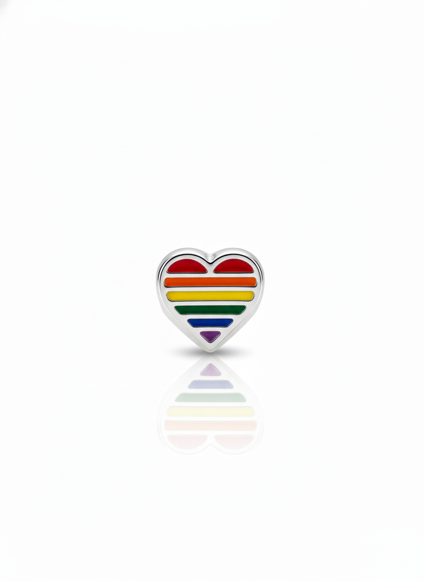 Berloque - Coração arco iris