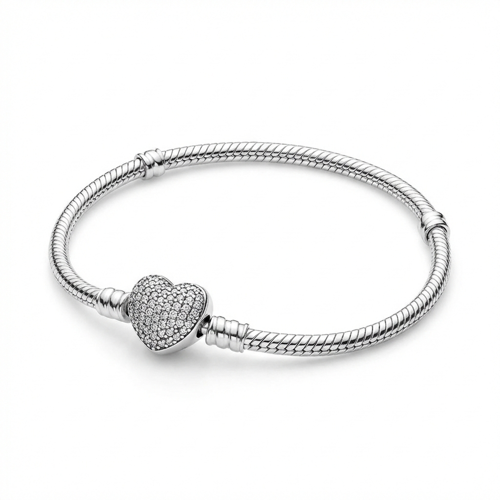 Pulseira- Coração Cravejado