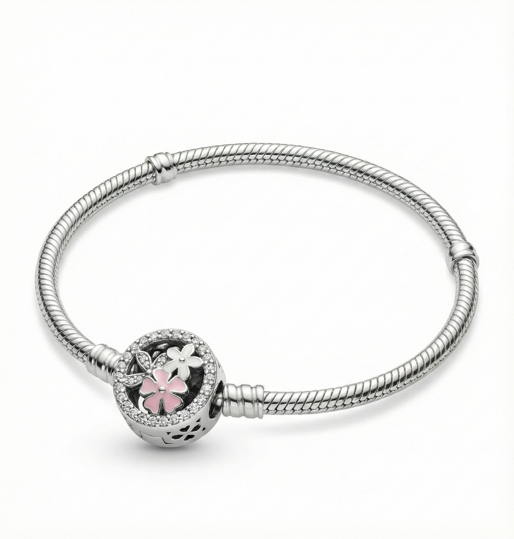 Pulseira - Fecho Rosa Cravejada