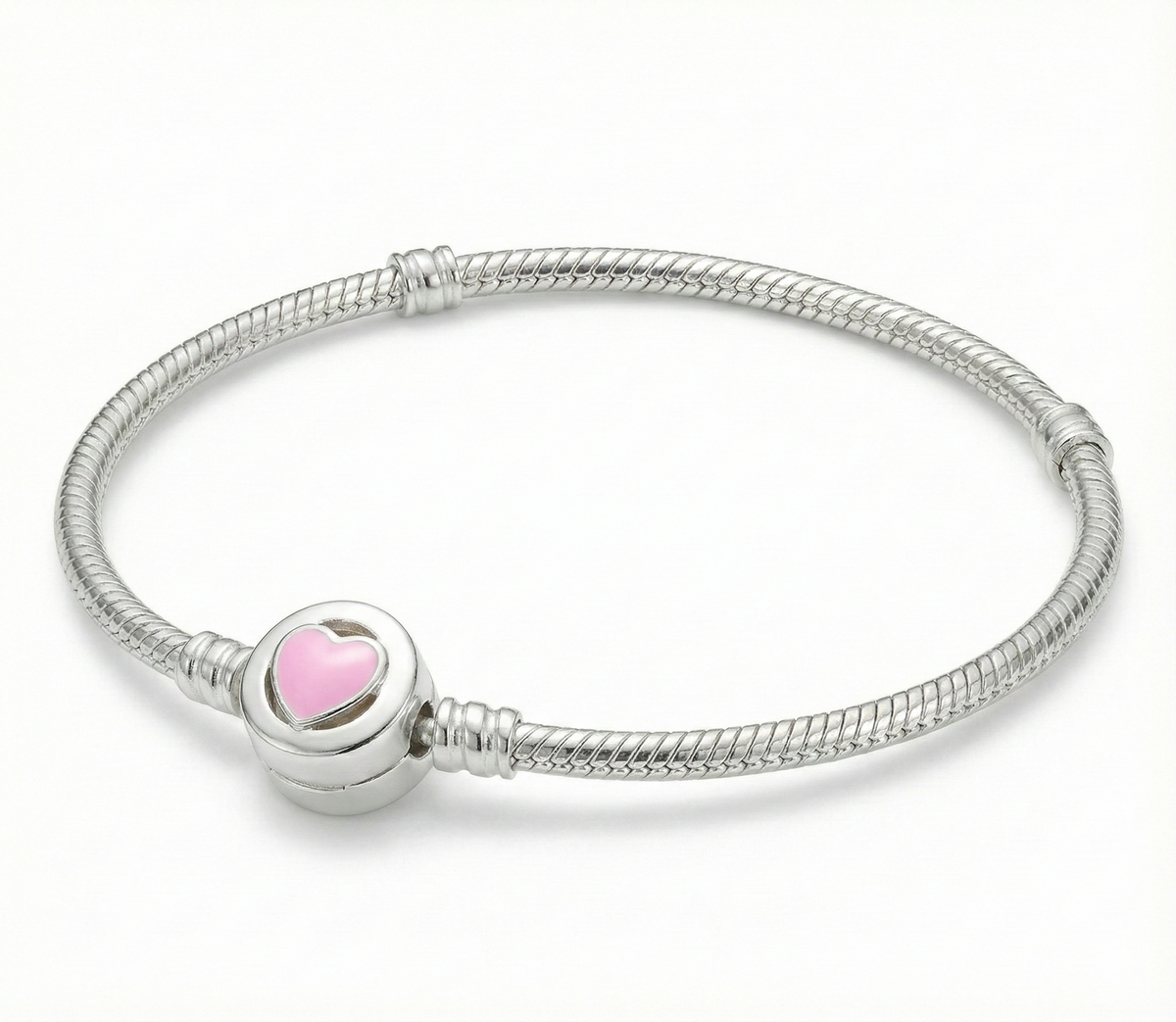 Pulseira - Fecho Coração Rosa