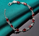 Pulseira - Corrente De Zircônio Vermelha