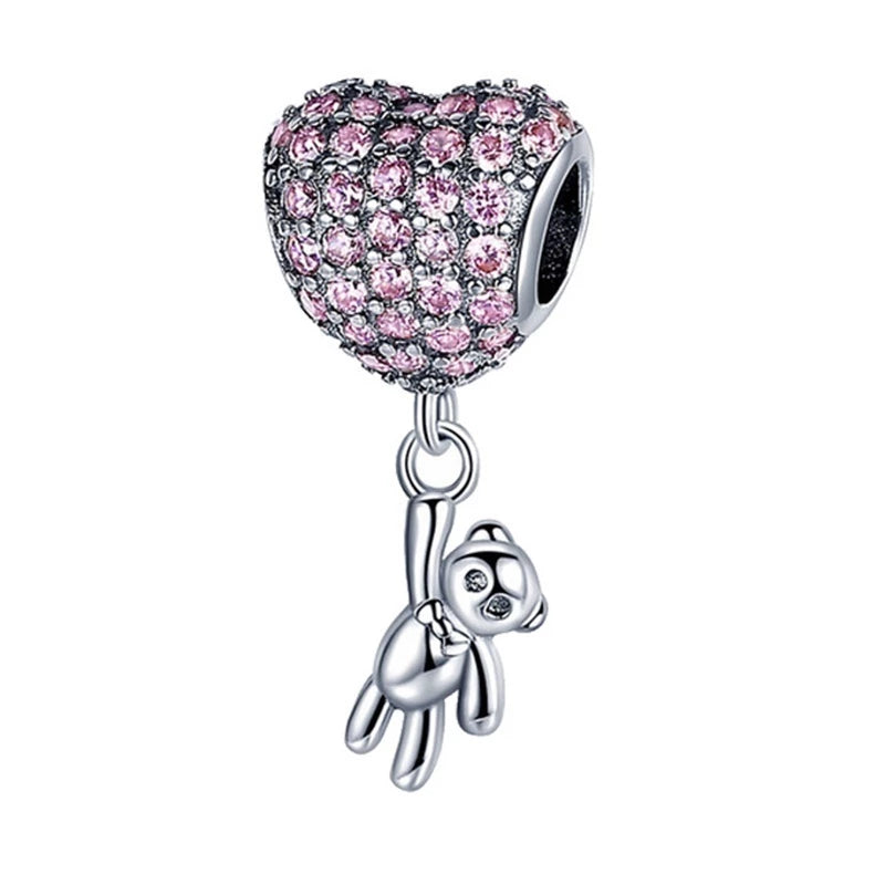 Berloque - Coração + Ursinho