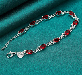 Pulseira - Corrente De Zircônio Vermelha