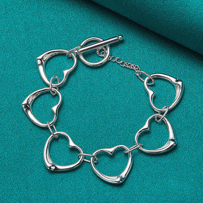 Kit Amor - Coração Pulseira Colar Anel e Brinco